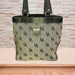 Dooney & Bourke Gabriella Signature Logo Quilt Black Gray Travel Bag